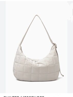 COS Crossbody Bag Tote Messenger Stone/Grey Large Quilted Oversized